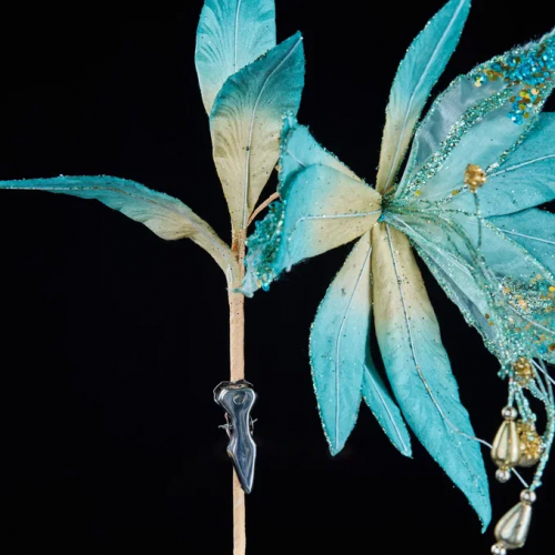 Декоративный цветок Стерлиции 41 см., бирюзовый, на клипсе, Christmas DeLuxe (88966)