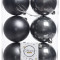 Набор пластиковых шаров Парис 80 мм, стальной, 6 шт, Kaemingk (022034)