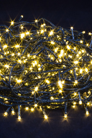 Светодиодная нить 35 м., 220V, 500 теплых белых LED ламп, контроллер, черный провод, Winner Light (ww.01.5B.500-)