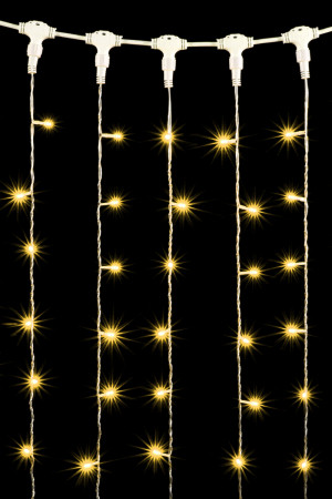 Светодиодный занавес 2*2 м., 400 теплых белых LED ламп, прозрачный провод ПВХ, LTC (PCL402-10-2WW)