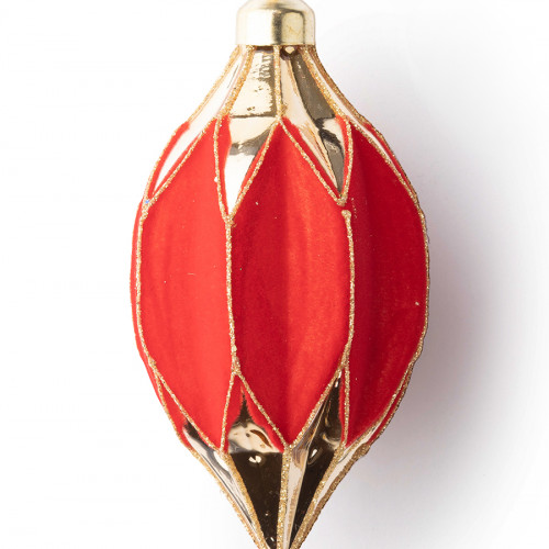 Винтажная стеклянная олива Ришелье h-11 см., 1 шт., Karlsbach (13237)