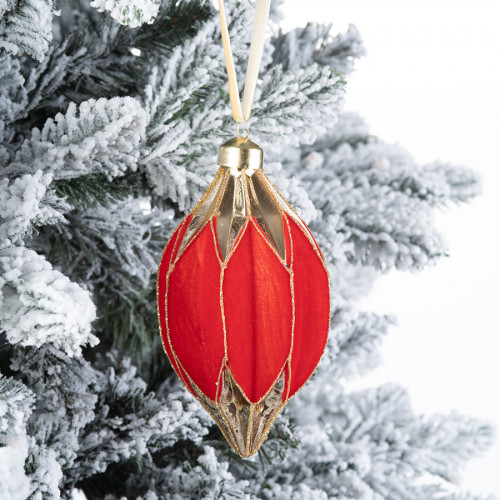 Винтажная стеклянная олива Ришелье h-11 см., 1 шт., Karlsbach (13237)