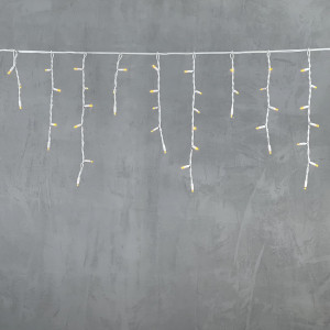 Светодиодная бахрома с колпачком 3,1*0,5 м., 120 желтых LED ламп, каучуковый белый провод, LTC (LL120-8-2Y)