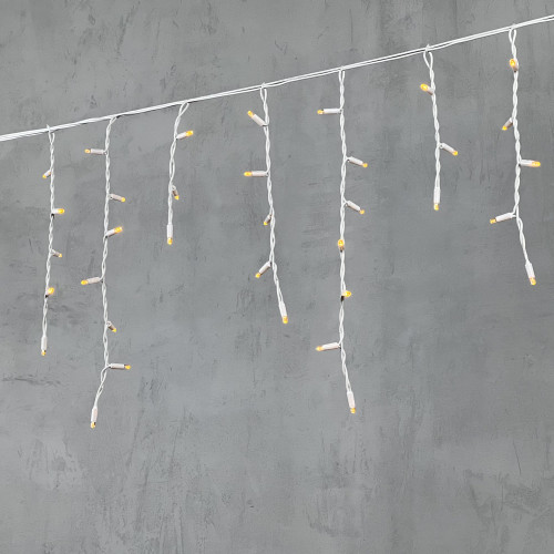 Светодиодная бахрома с колпачком 3,1*0,5 м., 120 желтых LED ламп, каучуковый белый провод, LTC (LL120-8-2Y)