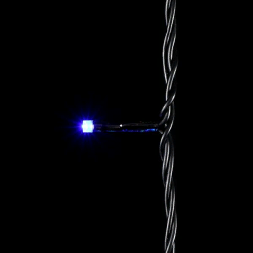 Светодиодная нить 100 разноцветных LED ламп с мерцанием, 10 м., 24В., черный провод ПВХ, Beauty Led (PST100BLW-11-1M)
