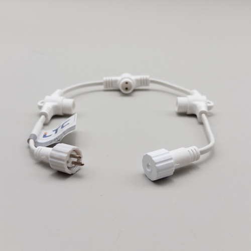 Разветвитель 3-х лучевой для нитей 24В. без возможности управления, провод белый ПВХ, IP65, LTC (PR83-ST)