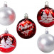 Набор стеклянных шаров Праздник 5 шт., 60 мм.,красный,  Ёлочка (С218/1)