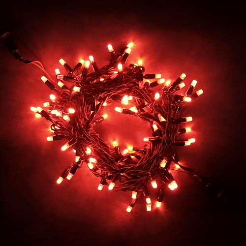 Светодиодная гирлянда Sealed мерцающая 10 м., 220V., 100 красных LED ламп, черный каучук, Beauty Led (LL100BL-1-2R)