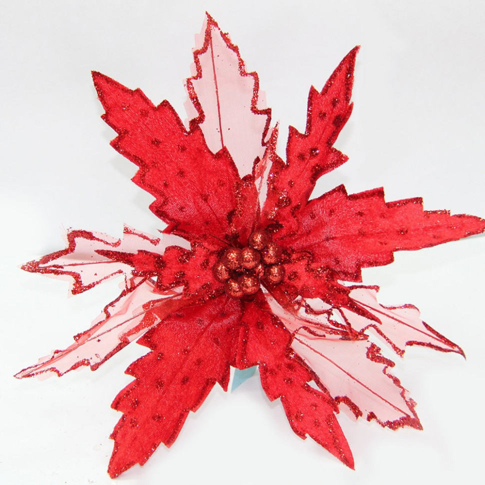 Цветок декоративный Пуансетия красная 36 см. (RS1Z283)