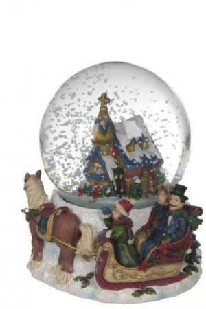 Снежный шар музыкальный  &quot;Заснеженный дом&quot; 15*12 см, (609237)