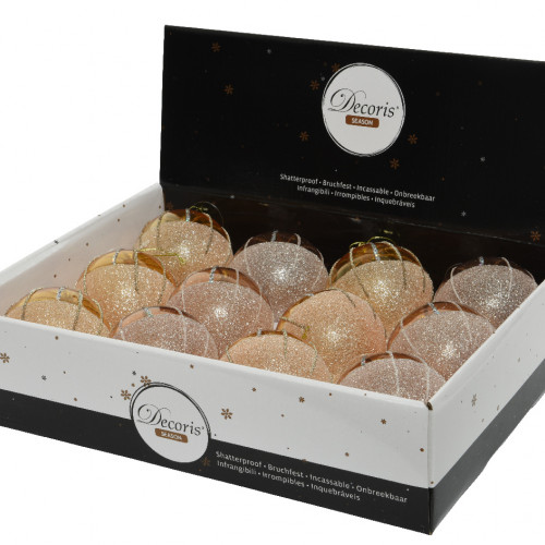 Набор пластиковых шаров Золотой песок 80 мм., 12 шт,  Kaemingk (020983)