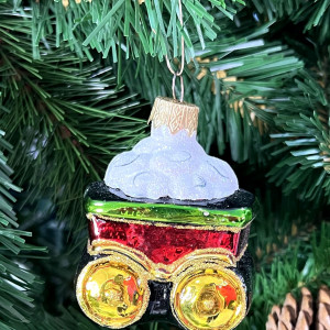 Елочное украшение Вагон, стекло, 6,5 см., 1 шт., Витус (А248)