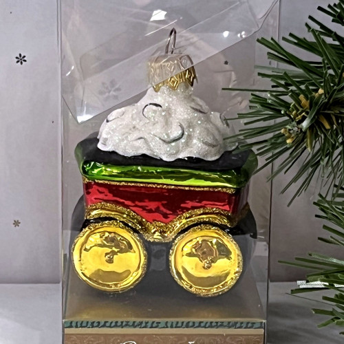 Елочное украшение Вагон, стекло, 6,5 см., 1 шт., Витус (А248)