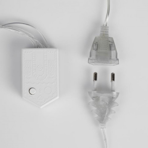 Гирлянда-занавес Капли 2.5*0.65 м., IP20, прозрачная нить, 50 LED, свечение теплое белое, 8 режимов, 220 В., Luazon Lighting (3612412)