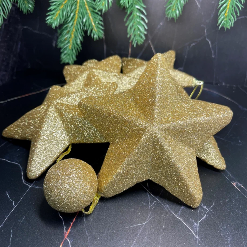 Гирлянда Звездопад 104 см., диаметр 13 см., золотая, пенопласт, Christmas DeLuxe (89423) 