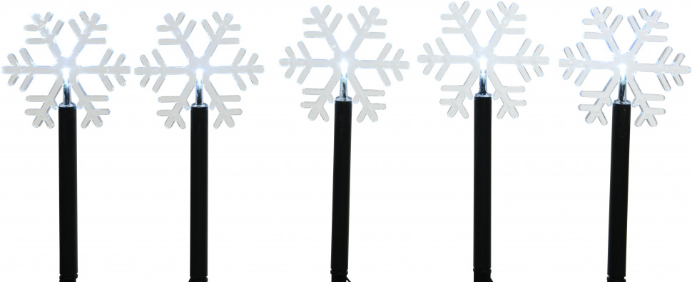 Светодиодная гирлянда из фонарей Снежный хоровод 35 см, IP44, 5 LED холодных белых, Kaemingk (492778)