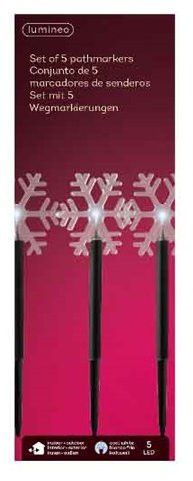 Светодиодная гирлянда из фонарей Снежный хоровод 35 см, IP44, 5 LED холодных белых, Kaemingk (492778)