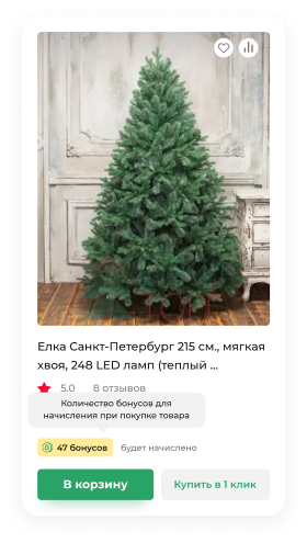 Пример бонусов в карточке товара